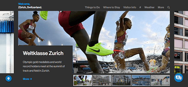 Athletes competing in track and field event at Weltklasse Zurich in Switzerland. The image shows a close-up of runners jumping over hurdles, with water splashing around them.