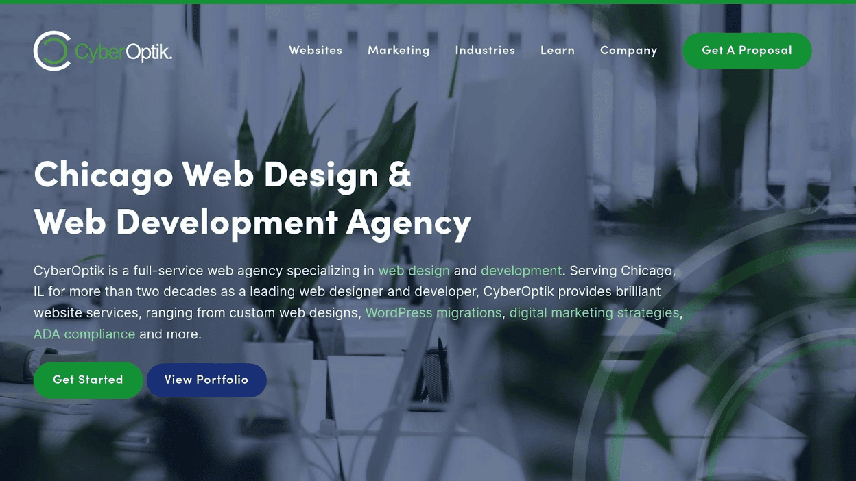 Welcome to the CyberOptik homepage, your Chicago web design and development agency. Discover how our custom web designs and digital marketing strategies set effective examples in business communication, providing top-tier B2B copywriting to elevate your brand presence.