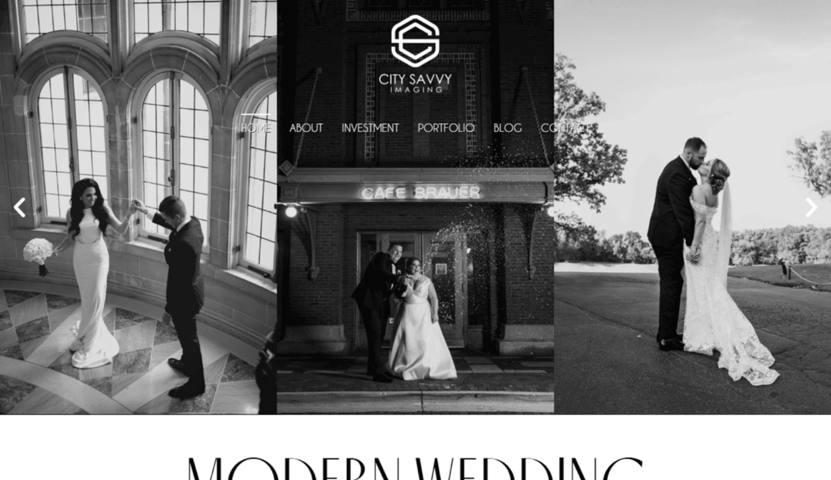 City Savvy Imaging presents a modern wedding photography website, featuring services, recent work, client testimonials, Instagram highlights, and contact information. As a premier Chicago Wedding Photographer service, we capture your special moments with style and elegance.