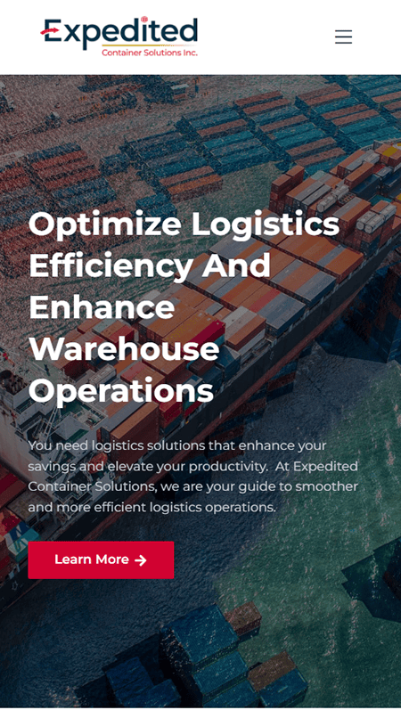 Screenshot of SafeRack's webpage featuring product offerings, industry applications, and a contact form for obtaining a quote. Discover how their expedited container solutions streamline your needs with ease, ensuring efficient service tailored to your specific requirements.