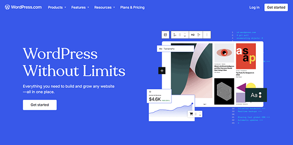 Explore our WordPress website home page, where you'll find the best options for features and powerful growth tools, all supported by reliable WordPress hosting. Ready to elevate your online presence? Click "Get started" today!.