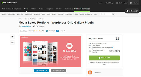 Discover one of the best WordPress grid gallery plugins on Envato Market. Easily showcase your images with stunning features. Check the price, view sales numbers, and transform your website's visual appeal today!.