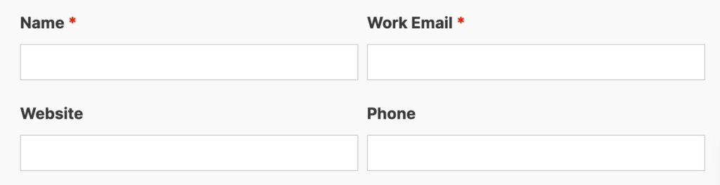 Screenshot of form fields with proper accessible labeling, showing the labels in bold above the fields.