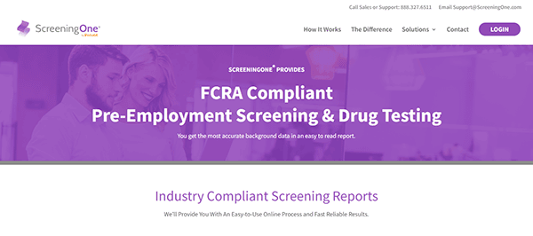 Explore ScreeningOne's homepage for top-tier pre-employment screening and drug testing services. As a leader among background check websites, we focus on delivering accurate data and industry-compliant reports to ensure your hiring process is seamless and FCRA compliant.